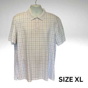 Arrow White Grid Polo Shirt Size XL